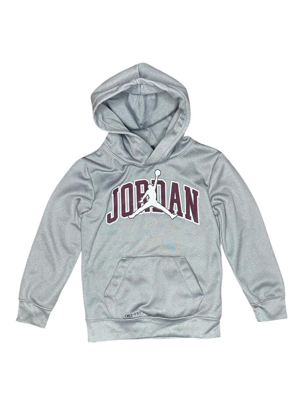 Jordan Grey Pullover Hoodie with Kangaroo Pocket
